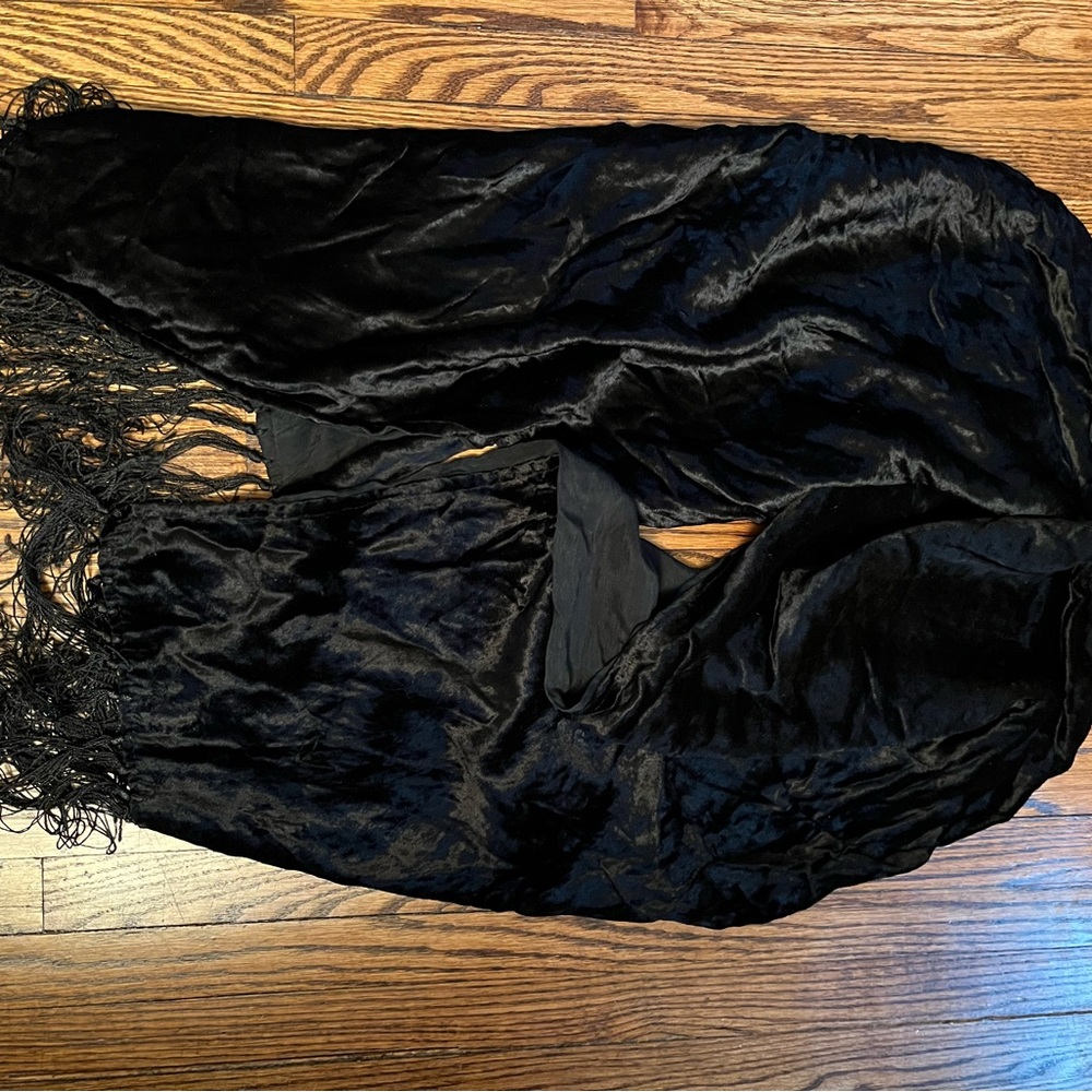 Vintage Velvet Fringe Scarf & Crochet Scarf
